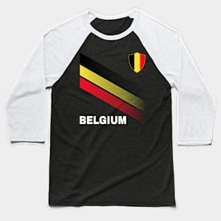 Vintage Belgium Sunflower Flag Belgium Soccer Lover Baseball T-Shirt